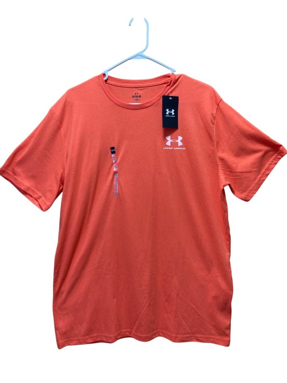 Under Armour Men's Sportstyle Shirt Crewneck Activewear Short Sleeve Orange XL